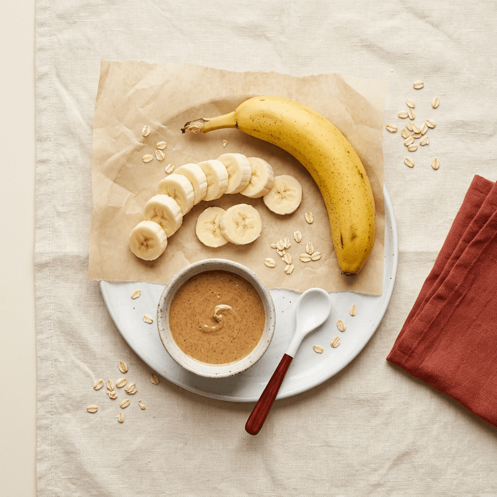 Bananas su riešutų sviestu