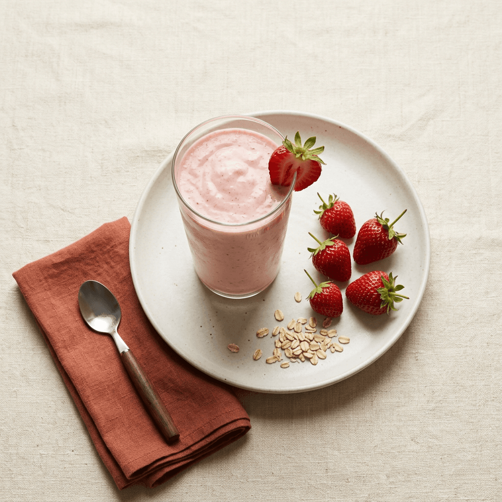 Braškių ir varškės smoothie
